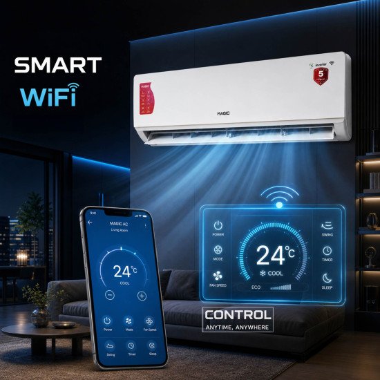 Air Conditioner Magic 3 TON 10 Years Compressor Warranty 7 Years indoor And Outdoor Unit