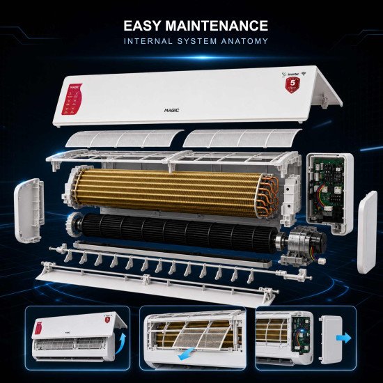 Air Conditioner Magic 3 TON 10 Years Compressor Warranty 7 Years indoor And Outdoor Unit