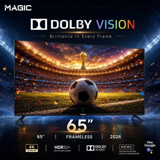 Magic TV 65 Frameless MG65Y24USBT2/15 2 YEARS WARRANTY.