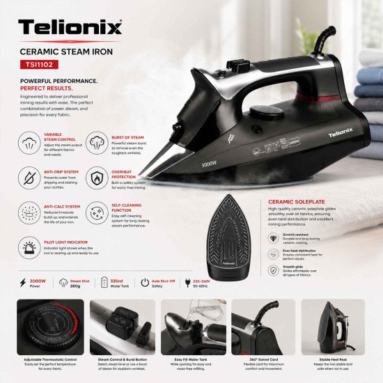 TSI1102 TELIONIX STEAM IRON
