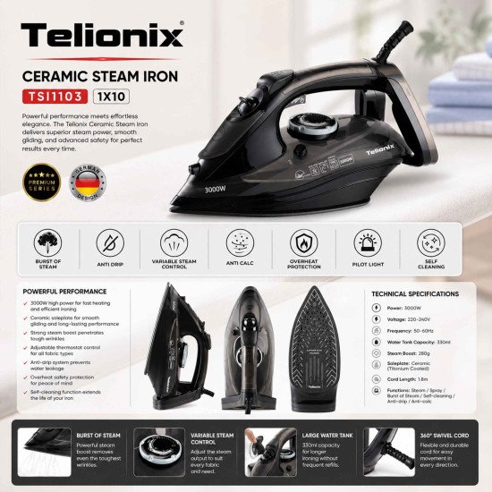 TSI1103 TELIONIX STEAM IRON