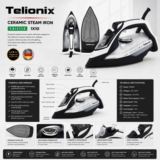 TSI1113 TELIONIX STEAM IRON