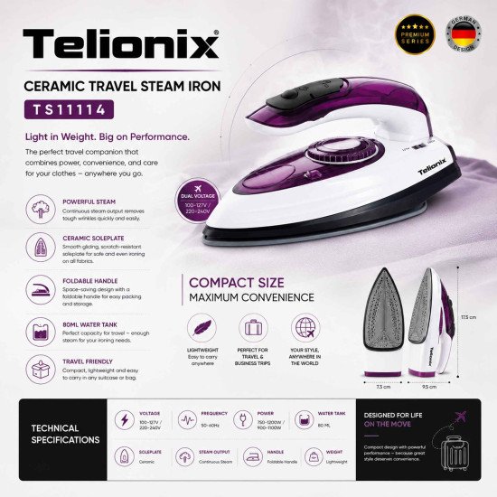 TSI1114 TELIONIX STEAM IRON