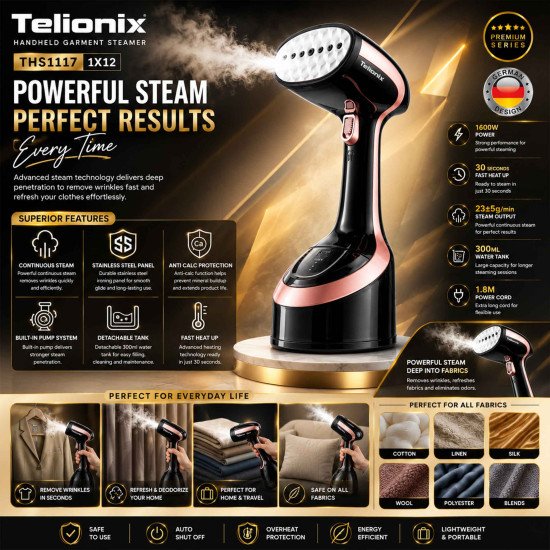 THS1117 TELIONIX GARMENT STEAMER