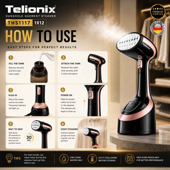 THS1117 TELIONIX GARMENT STEAMER