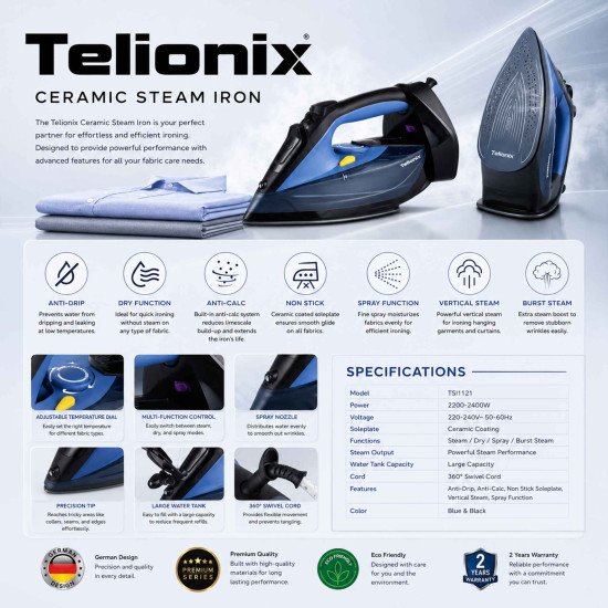 TSI1121 TELIONIX STEAM IRON