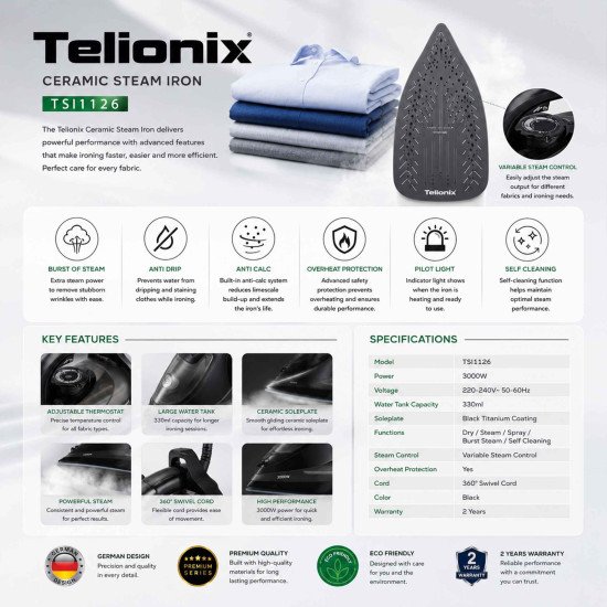 TSI1126 TELIONIX STEAM IRON