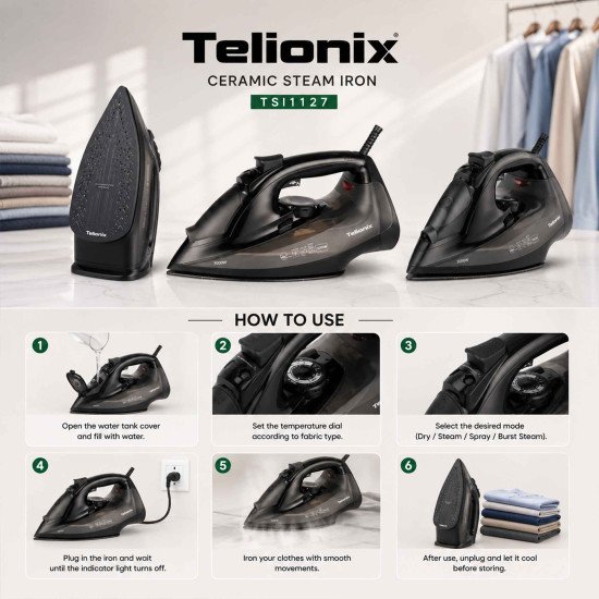TSI1127 TELIONIX STEAM IRON