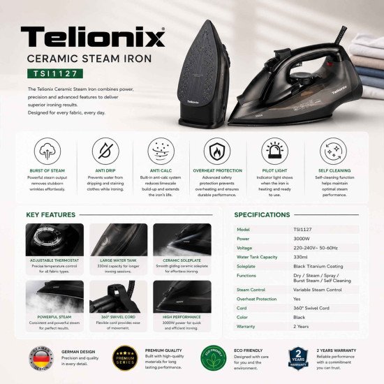 TSI1127 TELIONIX STEAM IRON