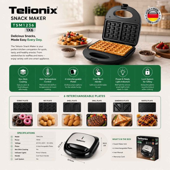 TSM1236 TELIONIX SNACK MAKER