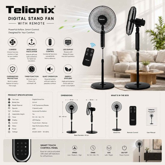 TSF2201 TELIONIX STAND FAN