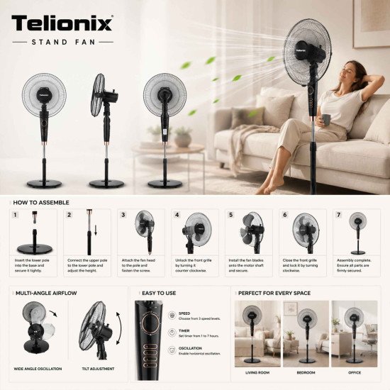 TSF2204 TELIONIX STAND FAN
