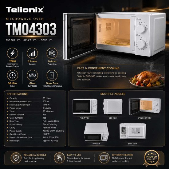 TMO4303 TELIONIX MICROWAVE OVEN
