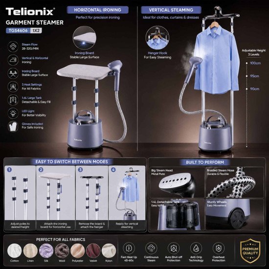 TGS4606 TELIONIX GARMENT STEAMER