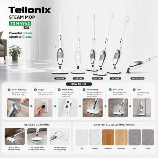 TSM4962 TELIONIX STEAM MOP