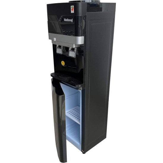 موزع مياه من ناشيونال برو مع خزانة للتخزين - بلون اسود